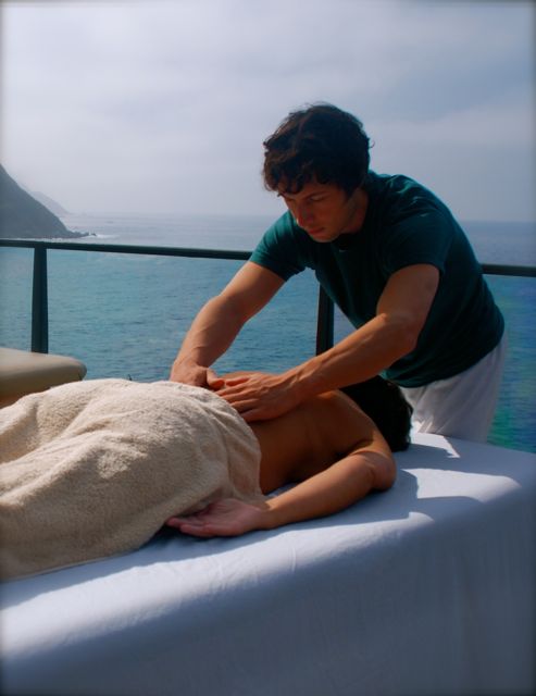 Tom massaging at Esalen